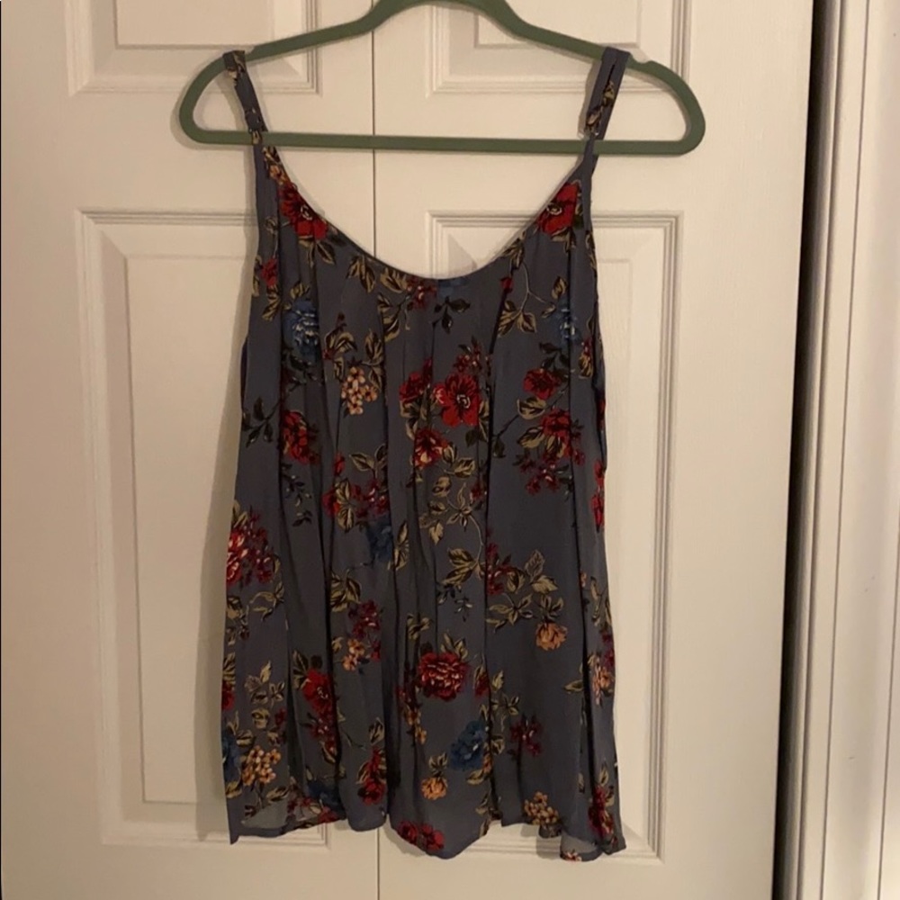 Torrid Spaghetti Strap Dark Gray Floral Tanktop